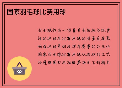 国家羽毛球比赛用球